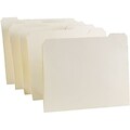 Quill Brand® Premium Reinforced File Folders, Assorted Tabs, 1/5-Cut, Letter Size, Manila, 100/Box (751139)