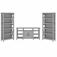 Bush Furniture Key West Console TV Stand, Screens up to 65, Cape Cod Gray (KWS027CG)