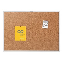 Quartet Standard Cork Bulletin Board, Silver Frame, 5 x 3 (2305)