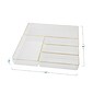 Martha Stewart Kerry Plastic Stackable Office Desk Drawer Organizer, Various Sizes, Clear/Gold, 5/Set (BEPB9085G5CGD)