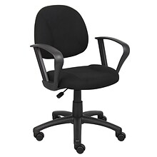 Boss Perfect Posture Deluxe Office Task Chair with Loop Arms, Black (B317-BK)