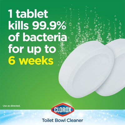 Clorox Ultra Clean Toilet Tablets Bleach, 3.5 oz., 2/Pack, 6 Packs/Carton (30024CT)