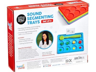 hand2mind Little Minds at Work Sound Segmenting Trays, Assorted Colors, 6/Set (95910)
