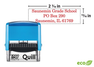 Custom Quill 2000 Plus® Self-Inking Printer P 40 Stamp, 13/16 x 2-3/16
