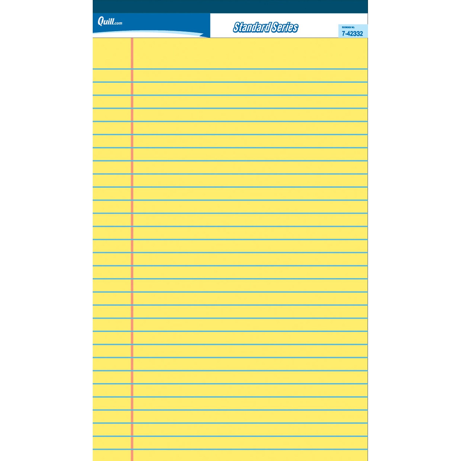 Quill Brand® Standard Series Legal Pad, 5 x 8, Wide Ruled, Canary Yellow, 50 Sheets/Pad, 12 Pads/Pack, 6 Packs/Carton
