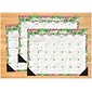 2023-2024 Willow Creek Bold Blooms 22" x 17" Academic Monthly Desk Pad Calendar, Green/Pink (38376)