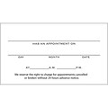 2-Sided Appointment Card; Single Time, White Vellum, 1-Color Printing