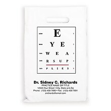 Medical Arts Press® Eye Care Personalized Jumbo 2-Color Supply Bags; 12 x 16, Eye Chart, 100 Bags,