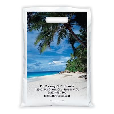Medical Arts Press® Dental Personalized Full Color Bags; 9x13, Palm Leaf, 100 Bags, (41512)