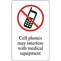 Medical Arts Press® Cell Phone Office Signs; No Cell Phone Message, Vertical