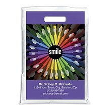Medical Arts Press® Dental Personalized Full Color Bags; 9x13, 4-Colored Toothbrushes, 100 Bags, (5