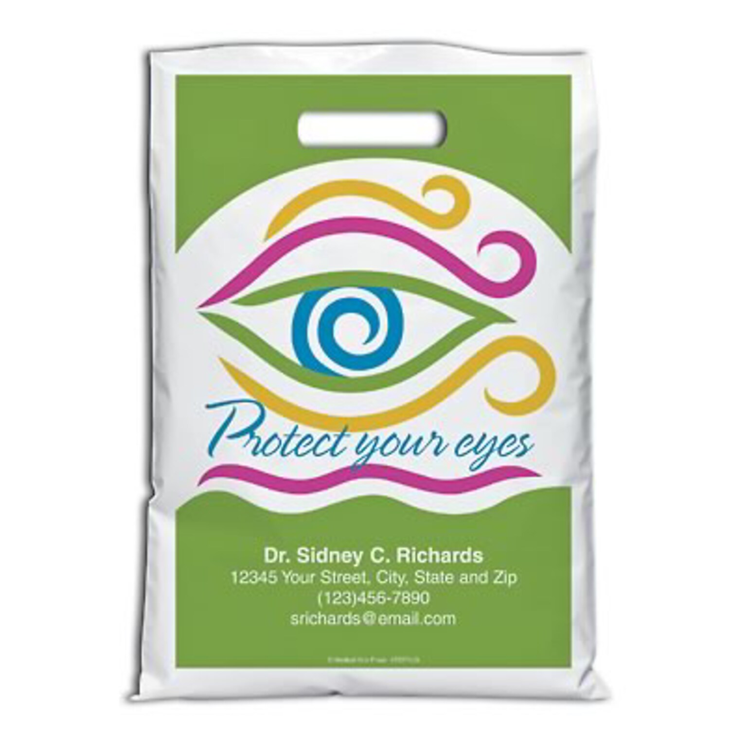 Medical Arts Press® Eye Care Personalized Full-Color Bags; 9x13, Protect Eyes-Imp, 100 Bags, (72371)