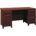 Bush® Enterprise Collection in Harvest Cherry; 60 Double-Pedestal Desk