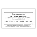 Basic Appointment Cards; Layout A, Laid Finish, White