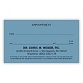Basic Appointment Cards; Layout F, Smooth Finish, Blue