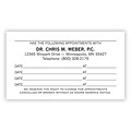 Basic Appointment Cards; Layout C, Laid Finish, White
