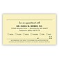 Custom 1-2 Color Appointment Cards, Ivory Index 110# Cover Stock, Raised Print, 1 Standard Ink, 1-Sided, 250/Pk