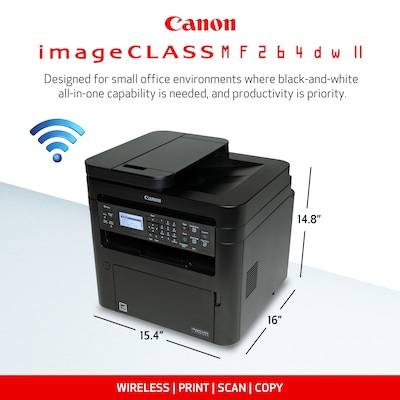 Canon ImageCLASS MF264dw II Wireless Black & White All-in-One Laser Printer (5938C020)