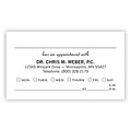 Custom 1-2 Color Appointment Cards, Ivory Index 110# Cover Stock, Raised Print, 1 Standard & 1 Custo