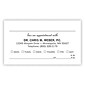 Custom 1-2 Color Appointment Cards, Ivory Index 110# Cover Stock, Raised Print, 1 Custom Ink, 1-Sided, 250/Pk