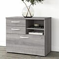 Bush Business Furniture Studio A 26 Office Storage Cabinet with 2 Shelves and Drawers, Platinum Gra