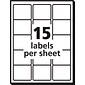Avery Durable Laser Identification Labels, 2" x 2 5/8", White, 15 Labels/Sheet, 50 Sheets/Box (6578)