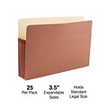 Staples Reinforced File Pocket, 3.5 Expansion, Legal Size, Brown, 25/Box (ST418319)