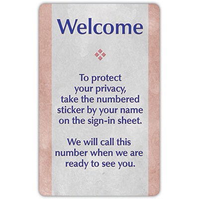 Medical Arts Press® Private Message Signs; Numbered Sticker