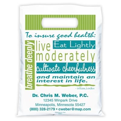 Medical Arts Press® Medical Personalized 2-Color Bags; 7-1/2x9, To Insure Good Health