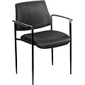Boss® B9503 Series Stacking Chair with Arms; Black Fabric