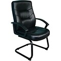 Boss® B7519 Series Leather Guest Chair with Sled Base