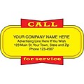 Custom Printed Call for Service Pre-Printed Labels