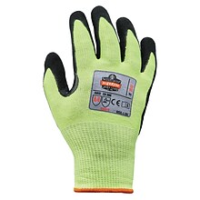 Ergodyne ProFlex 7041 Hi-Vis Nitrile-Coated Cut-Resistant Gloves, ANSI A4, Wet Grip, Lime, XXL, 144
