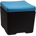 Iceberg® Otto File Ottoman, Aqua/Black