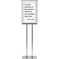 Pedestal Signs; Chrome, Privacy Message