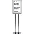 Pedestal Signs; Chrome, Privacy Message & Insurance Card Ready