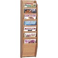 Wooden Mallet Solid Oak Literature Rack; 7 Magazine Pockets