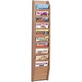 Wooden Mallet Solid Oak Literature Rack; 10 Magazine Pockets