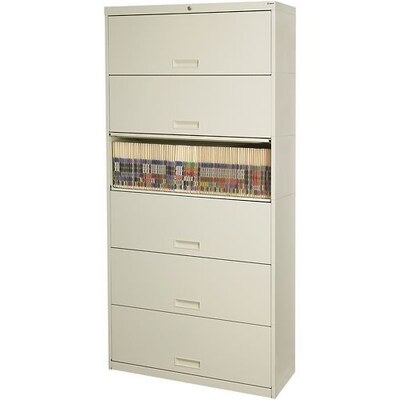 Stak-N-Lok®100 Series 6-Drawer Lateral File Cabinet, Letter-Size, Silver, Assembled (SN16LT6)