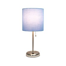 Creekwood Home Oslo LED Table Lamp, Brushed Steel/Blue (CWT-2012-BL)