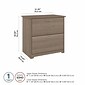 Bush Furniture Cabot 61.14" Storage Cabinet with 4 Shelves, Linen White Oak (WC31197-03)