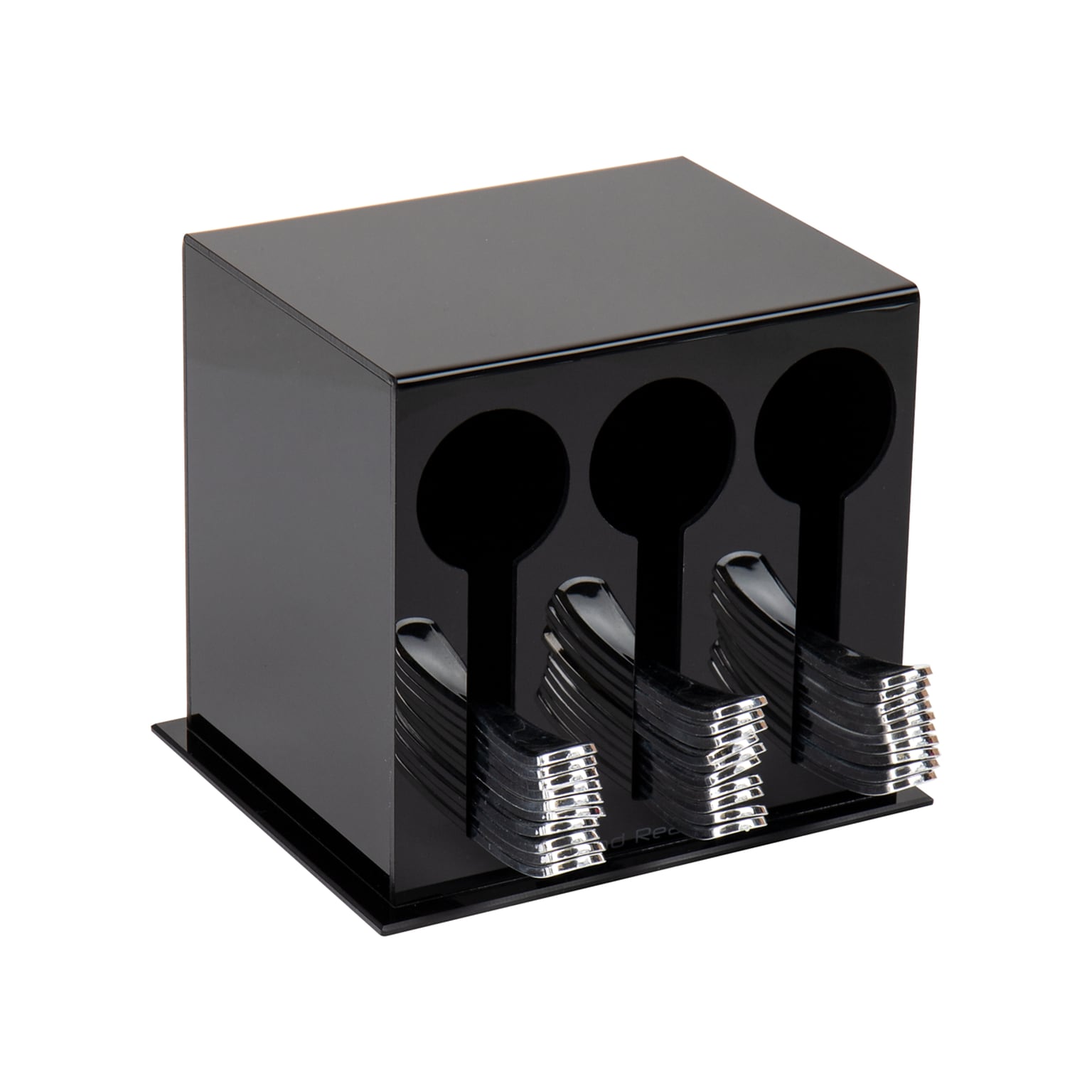 Mind Reader Plastic 3-Compartment Utensil Dispenser Silverware Organizer, Black (3CSTOR-BLK)