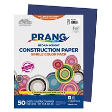 Prang 9 x 12 Construction Paper, Bright Blue, 50 Sheets/Pack (P7503-0001)