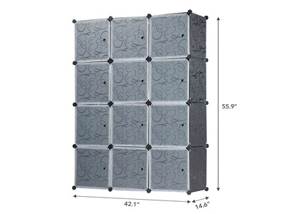 Mount-It! 55.9 x 42.1 Portable Closet Rack, Gray/Black, Plastic (WI-4030)