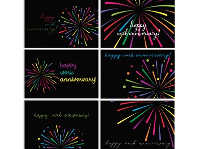 Better Office Fireworks Employee Appreciation Cards with Envelopes, 4 x 6, Assorted Colors, 36/Pac