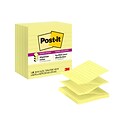 Post-it Super Sticky Pop-up Notes, 4 x 4, Canary Collection, Lined, 90 Sheet/Pad, 6 Pads/Pack (R44