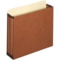 Quill Brand® Reinforced File Pocket, 3 1/2 Expansion, Letter Size, Brown (7FC1524)