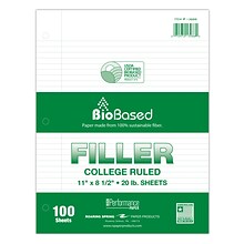 Roaring Spring Paper Products College Ruled Filler Paper, 8.5 x 11, 3-Hole Punched, 100 Sheets/Pac