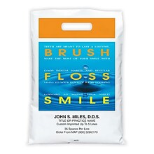 Medical Arts Press® Dental Personalized Full Color Bags; 9x13, Brush/Floss, 100 Bags, (40351)