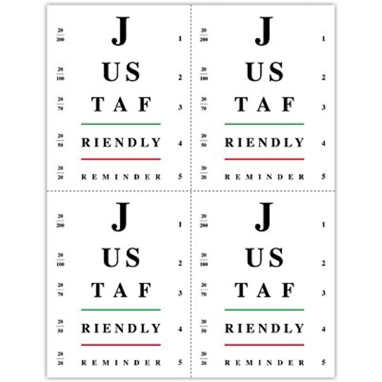 Medical Arts Press® Eye Care Postcards; for Laser Printer; Friendly Reminder Chart, 100/Pk